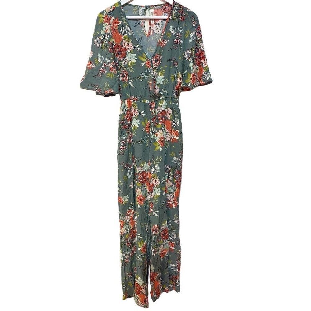 Band of Gypsies XS floral jumpsuit - Picture 1 of 8